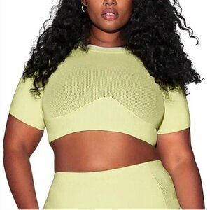 Adidas x IVY PARK Yellow and Blue Knit Crop Top sz XS